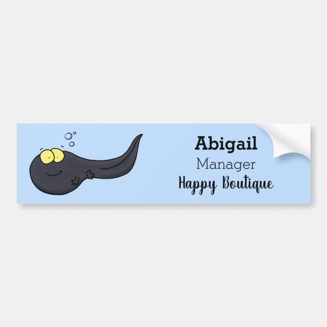 Cute fun tadpole cartoon illustration bumper sticker (Front)