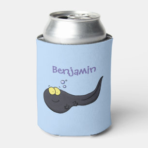 Cute fun tadpole cartoon illustration can cooler