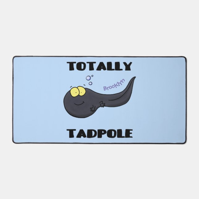 Cute fun tadpole cartoon illustration desk mat (Front)