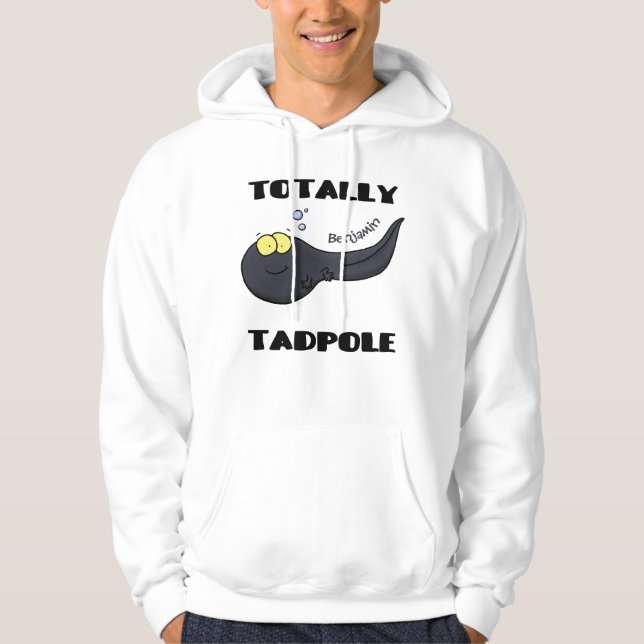 Cute fun tadpole cartoon illustration hoodie (Front)