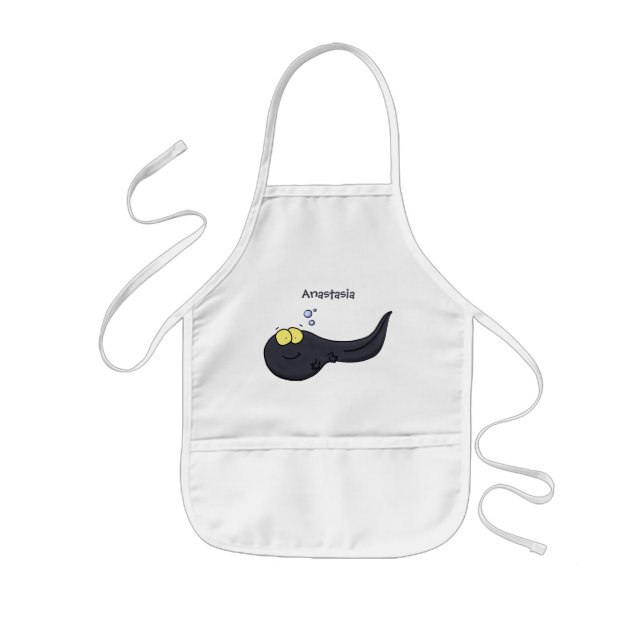 Cute fun tadpole cartoon illustration kids apron (Front)