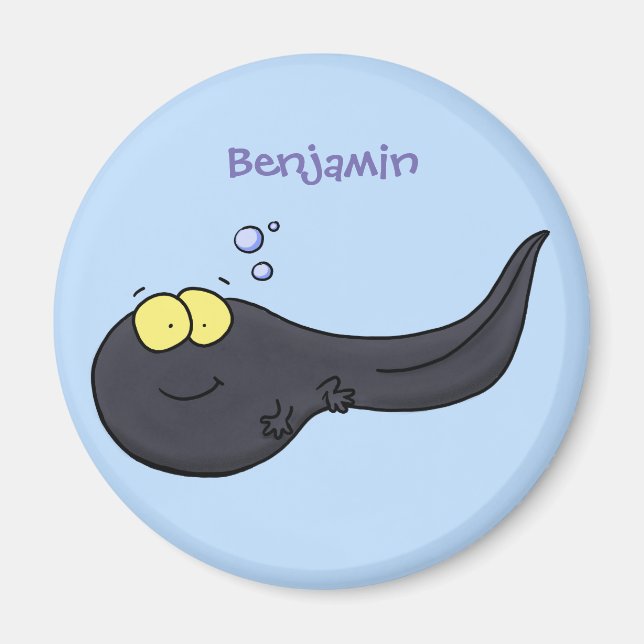 Cute fun tadpole cartoon illustration magnet (Front)
