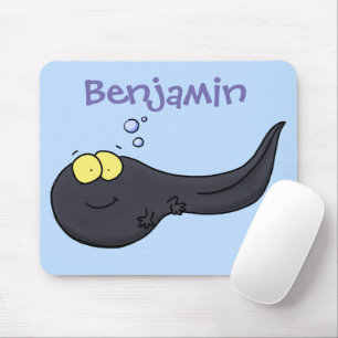 Cute fun tadpole cartoon illustration mouse mat
