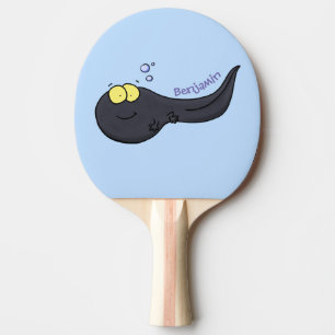 Cute fun tadpole cartoon illustration ping pong paddle