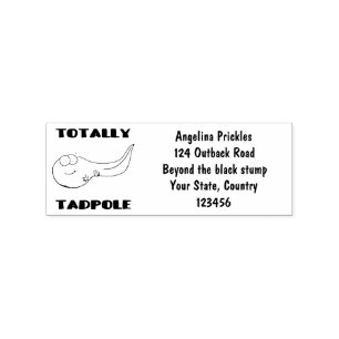 Cute fun tadpole cartoon illustration rubber stamp