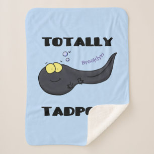 Cute fun tadpole cartoon illustration  sherpa blanket