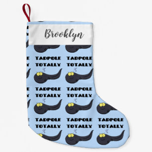 Cute fun tadpole cartoon illustration small christmas stocking