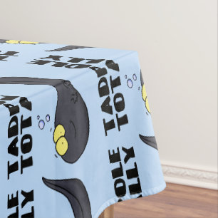 Cute fun tadpole cartoon illustration tablecloth