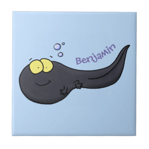 Cute fun tadpole cartoon illustration tile