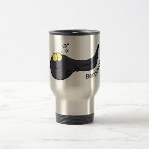 Cute fun tadpole cartoon illustration travel mug