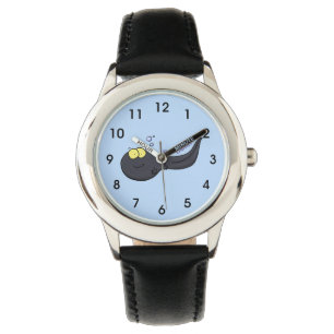 Cute fun tadpole cartoon illustration watch