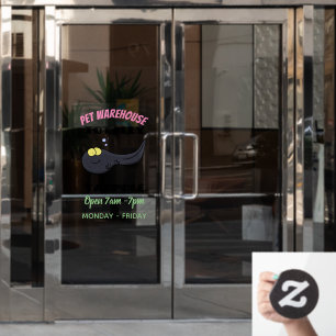 Cute fun tadpole cartoon illustration  window cling