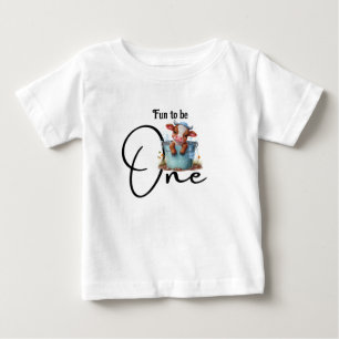 Cute Fun to be One Cow in a Bucket Personalised Baby T-Shirt
