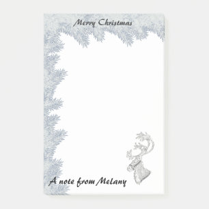 Cute fun trendy Holiday reindeer monogram Post-it Notes