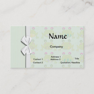 cute funky happy frogs and stripes business card