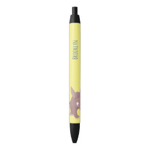 Cute funny aardvark cartoon black ink pen