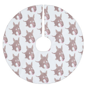 Cute funny aardvark cartoon brushed polyester tree skirt