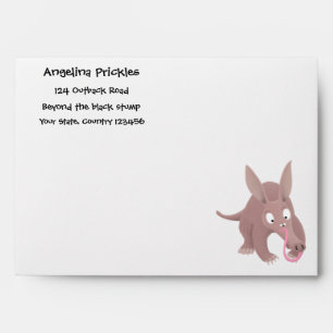 Cute funny aardvark cartoon envelope