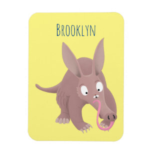 Cute funny aardvark cartoon magnet