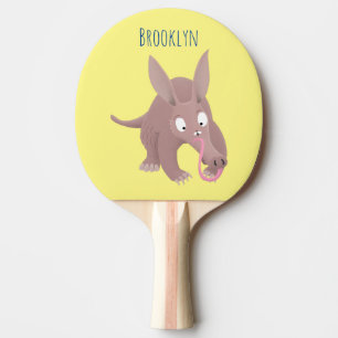 Cute funny aardvark cartoon ping pong paddle