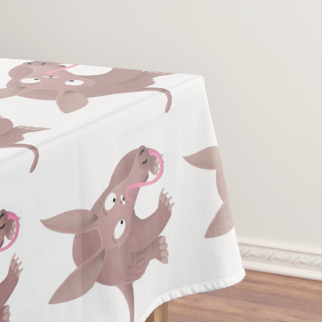 Cute funny aardvark cartoon  tablecloth (In Situ)