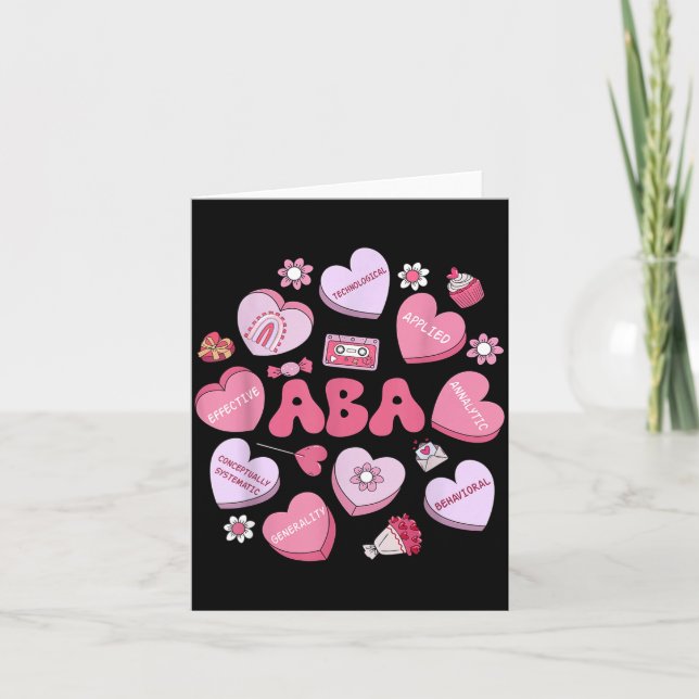 Cute Funny Aba Therapy Candy Heart Slp Behavior Va Card (Front)