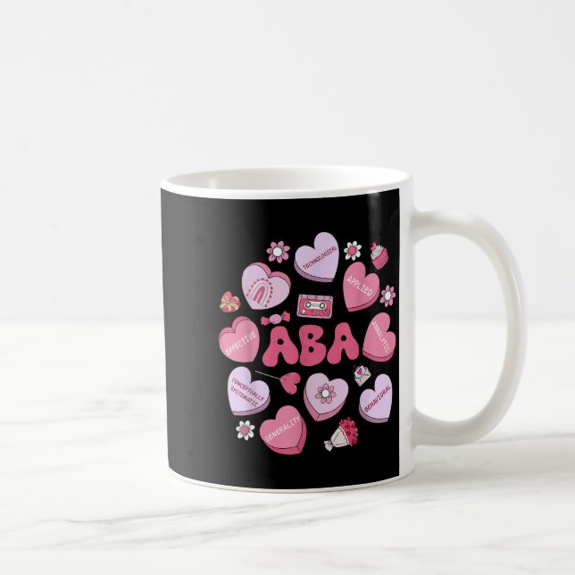 Cute Funny Aba Therapy Candy Heart Slp Behavior Va Coffee Mug (Right)