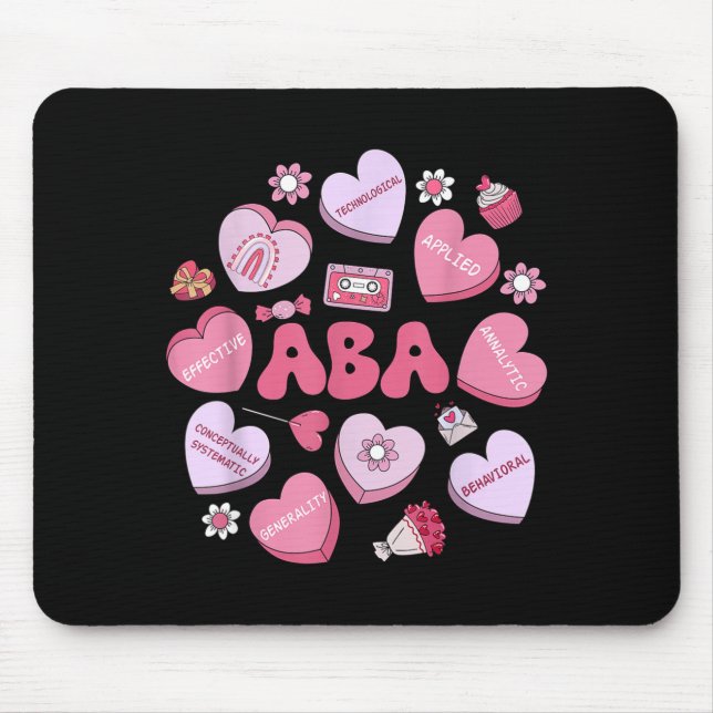 Cute Funny Aba Therapy Candy Heart Slp Behavior Va Mouse Mat (Front)