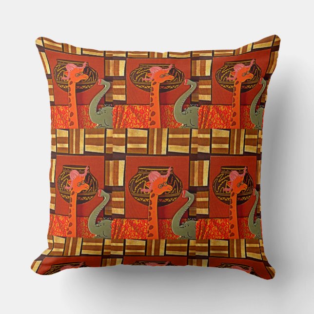 Cute Funny African Giraffe Print Amazing design Cushion (Front)