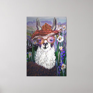 Cute Funny Alpaca, Keep Your Cool Canvas Print