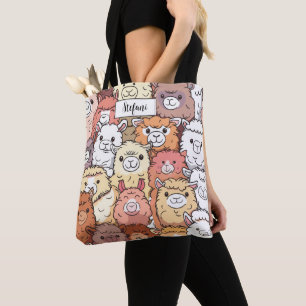 Cute Funny Alpacas Llama Pattern Personised Tote Bag