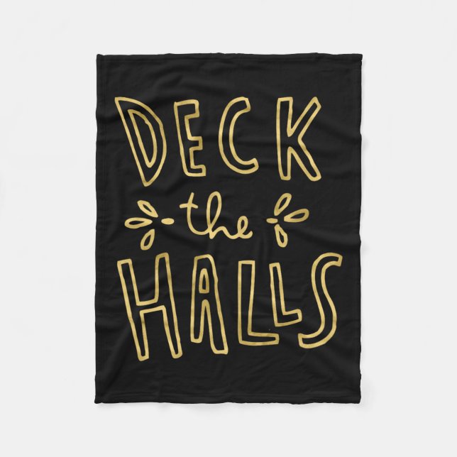 Cute Funny &amp; Unique Christmas Deck The Halls & Fleece Blanket (Front)