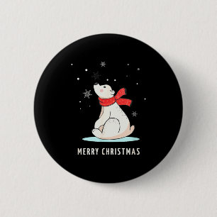 Cute Funny & Unique Christmas Lar Bear & S 6 Cm Round Badge