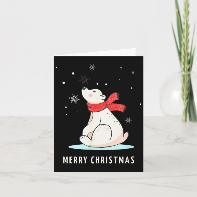 Cute Funny &amp; Unique Christmas Lar Bear &amp; S Card (Front)