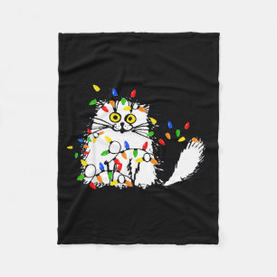 Cute Funny Animal Lover Cat Christmas Fleece Blanket