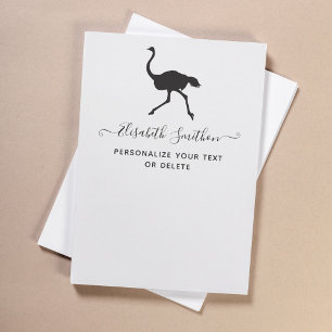 Cute Funny Animal Ostrich Bird Personal Stationery Card