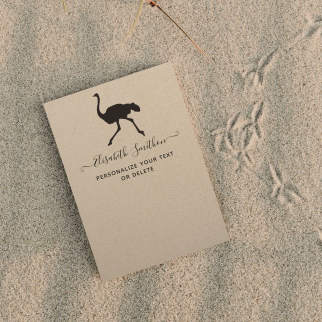 Cute Funny Animal Ostrich Bird Personal Stationery Card (Creator Uploaded)