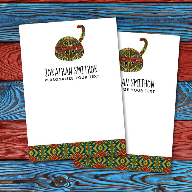 Cute Funny Animal Pet Cat Chic Personal Stationery Card (Creator Uploaded)