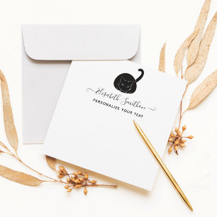 Cute Funny Animal Pet Cat Chic Personal Stationery Card