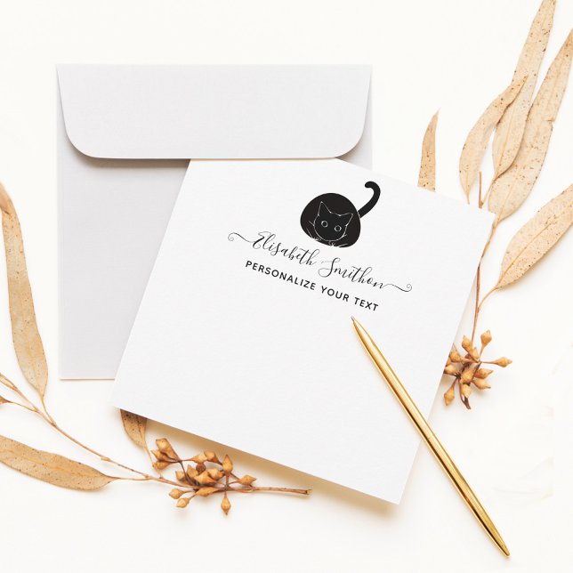 Cute Funny Animal Pet Cat Chic Personal Stationery Card (Creator Uploaded)