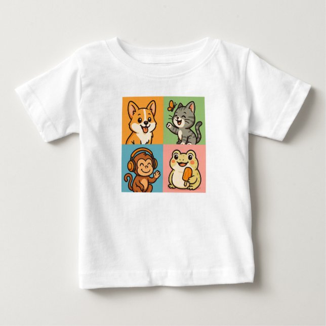 Cute funny Animals Baby T-Shirt (Front)