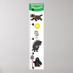 Cute funny animals cartoon poster