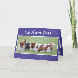 Cute & Funny Anniversary Card w/Basset Hounds