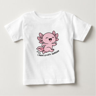 Cute Funny Axolotl Kids Apparel, Alotl Energy Baby T-Shirt