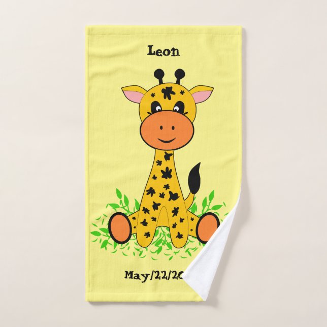 Cute funny baby giraffe for kids,   hand towel (Hand Towel)