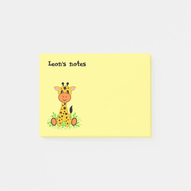 Cute funny baby giraffe for kids,  post-it notes (Front)