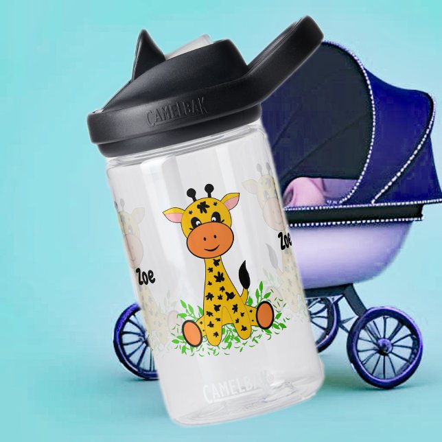 Cute funny baby giraffe kids  water bottle (Creator Uploaded)
