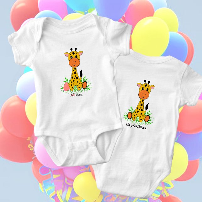 Cute funny baby giraffe, personalizable bodysuit (Creator Uploaded)