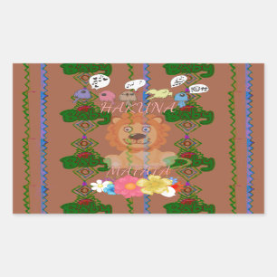 Cute Funny Baby Lion King: Hakuna Matata Design Rectangular Sticker