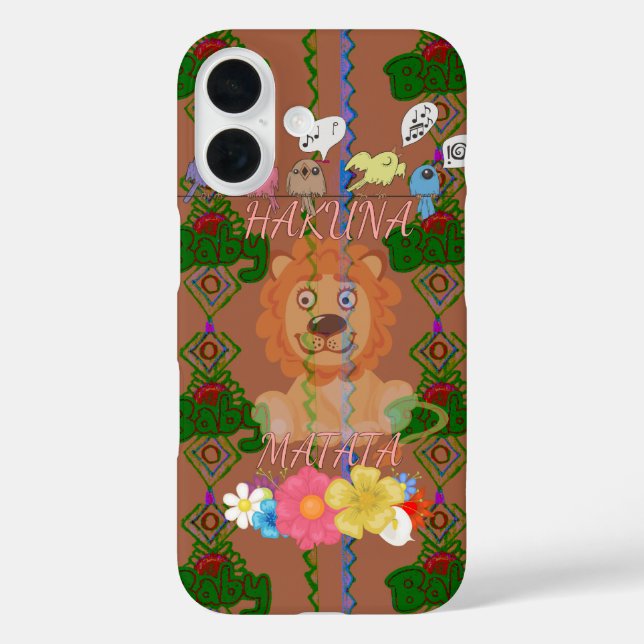Cute funny Baby Lion  With Amazing Floral ideas Case-Mate iPhone Case (Back)